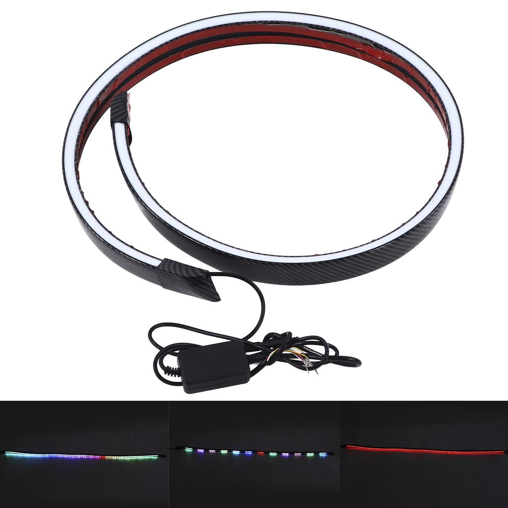 Carbon Fibre Style Rear Trunk Spoiler Lip LED Colorful Spoiler Wing Universal Car Modification
