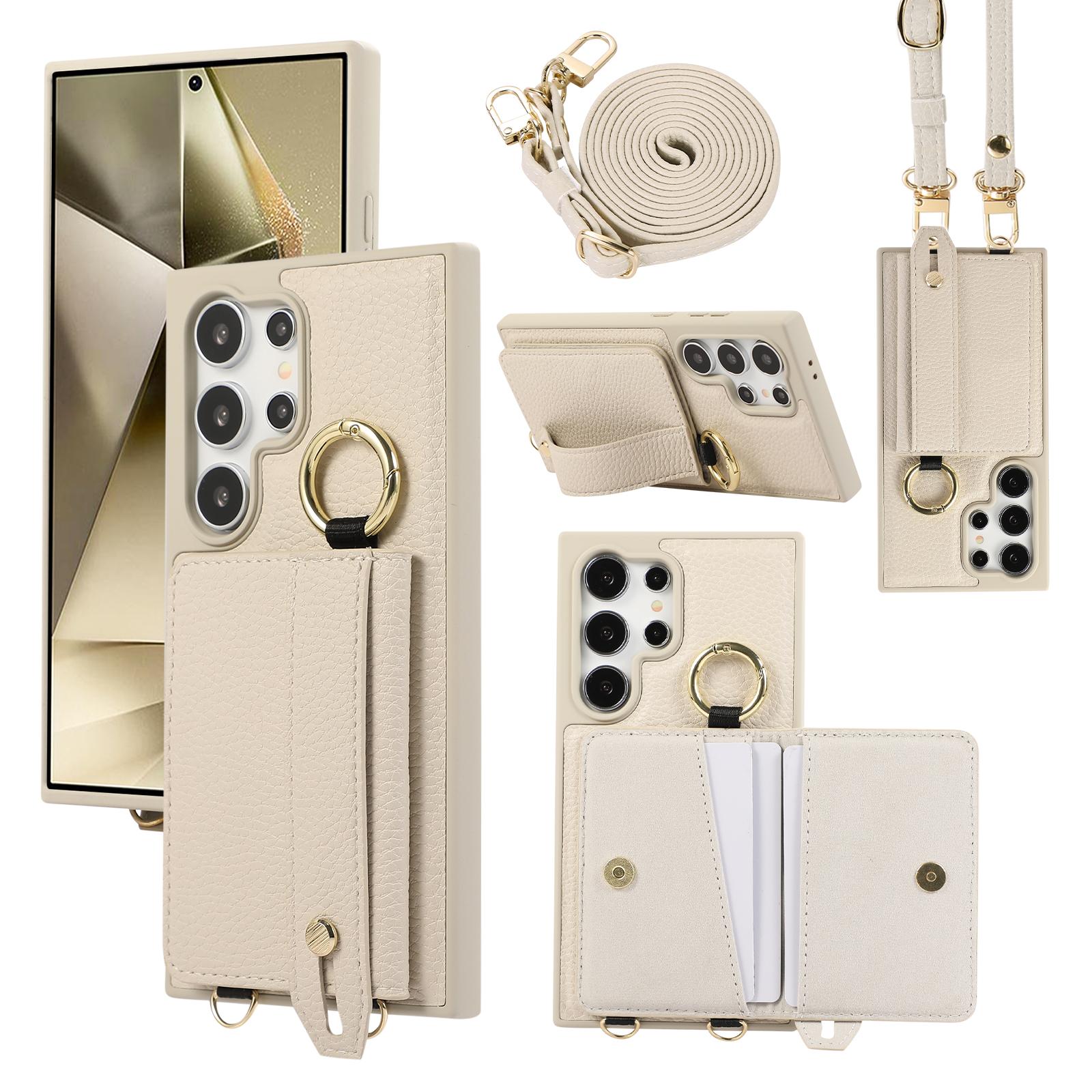 

Кошелек-кроссбоди с держателем для карт, чехол для телефона для Samsung Galaxy S25 Ultra S24 FE S23 S22 Plus, шнурок, ремешок на запястье, кожаная обложка For Samsung Galaxy S24 Ultra