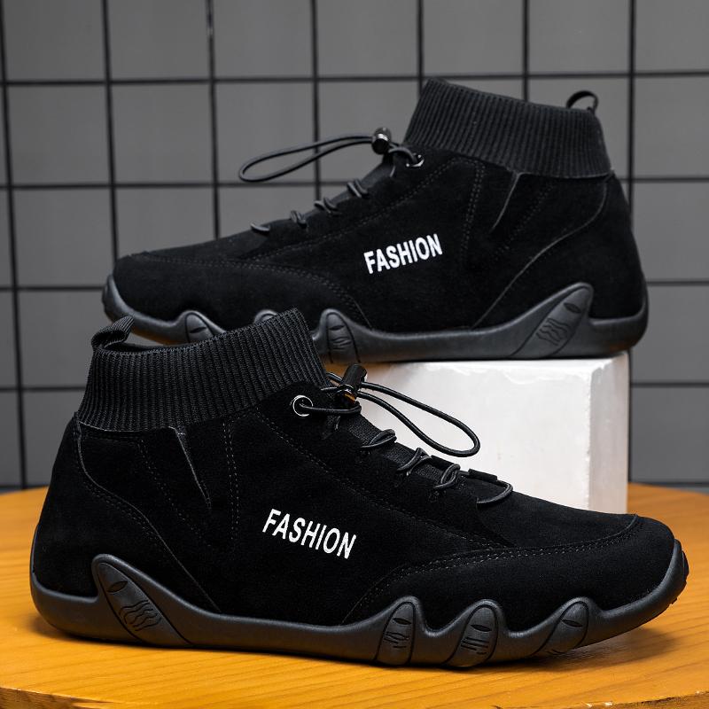 New Men Boots Autumn Luxury Ankle Boots Casual High Top Socks Shoes Comfortable Flat Bottom Loafers Male Sneakers Shose for Men
