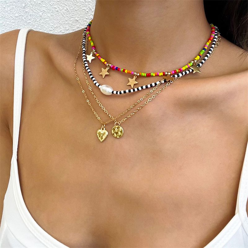 Necklace Jewelry Beads Choker Clay Resin Bohemian Flower Multicolor Soft Women Sweet Girls Necklace Fruit Beads