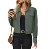 Women's Solid-Color Fashionable Casual Drawstring Waist Long-Sleeve Jacket For Fall/Winter