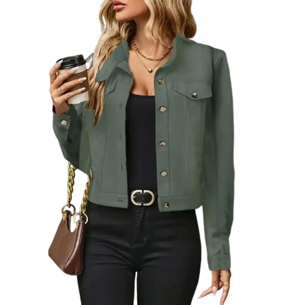 Women's Solid-Color Fashionable Casual Drawstring Waist Long-Sleeve Jacket For Fall/Winter