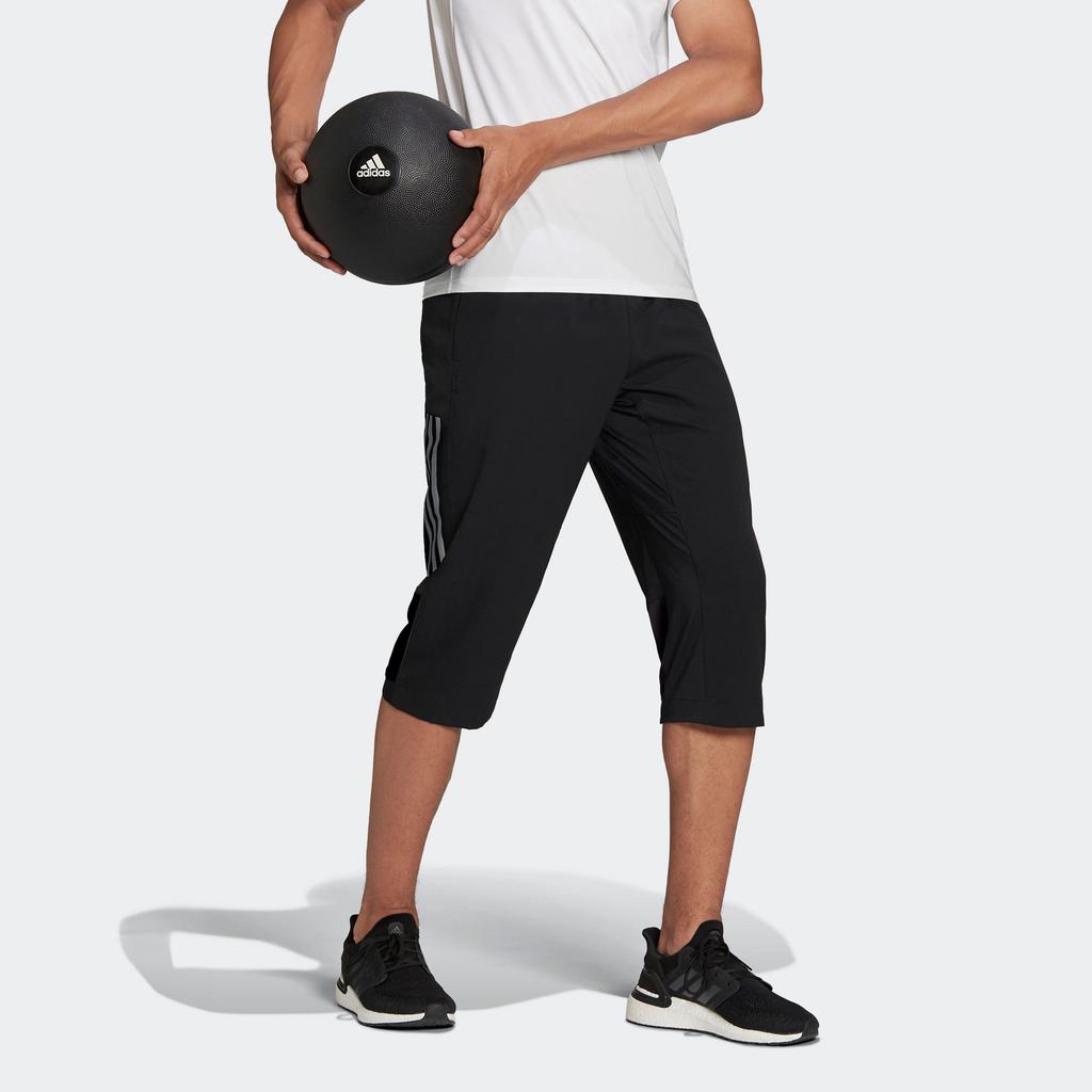 Adidas Retro American Mid-Waist Quick-Dry Casual Knit Sports Pants Men Bottoms Black BK0982