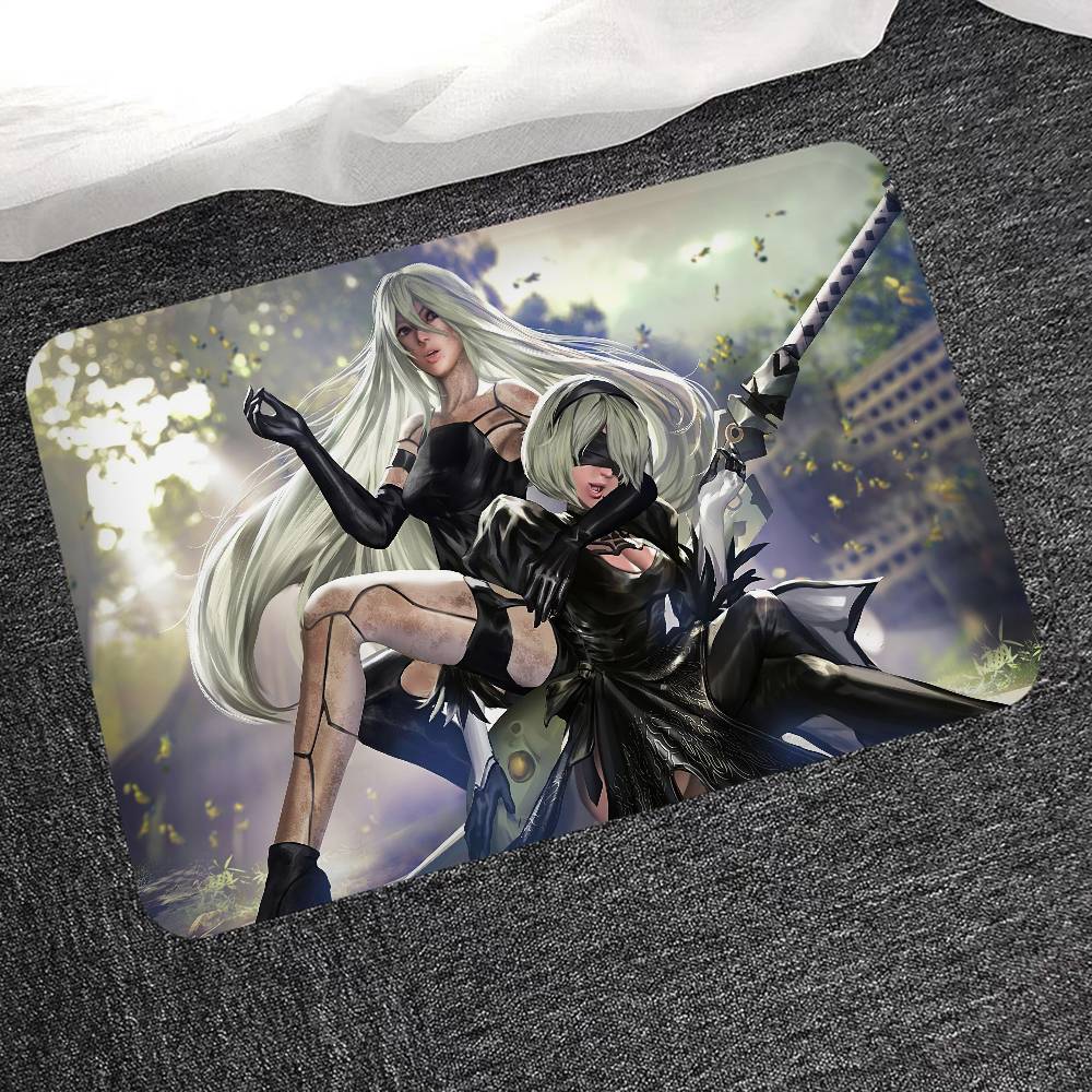 Hra NieR Automata Podložka na podlahu Obdélníková Protiskluzová Domácí Měkká Koupelnová rohožka Přední dveře Vnitřní Venkovní Rohožka Vítejte Rohožka ke dveřím