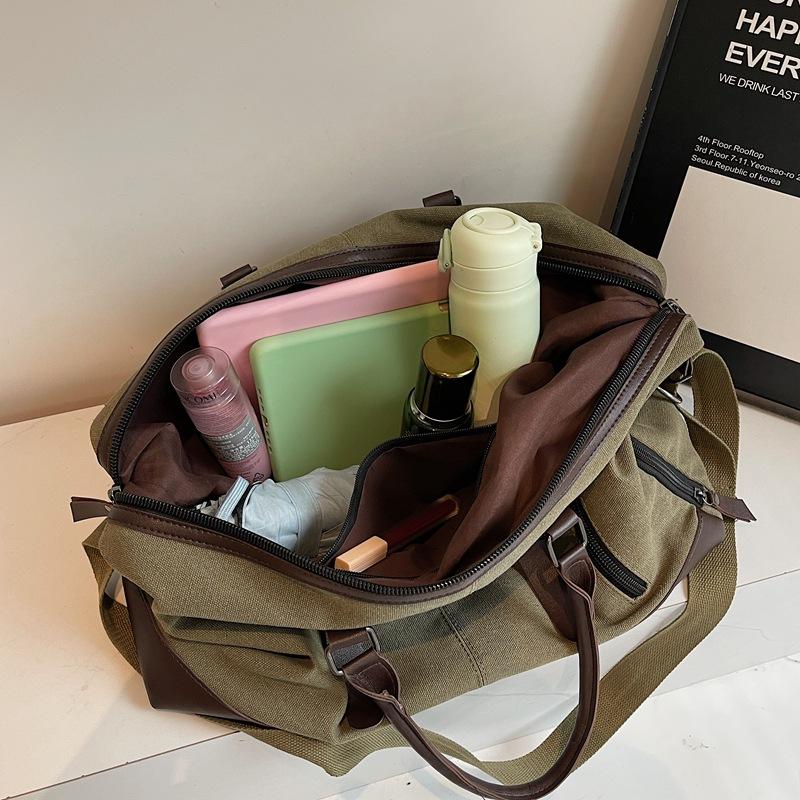 Travel canvas travel bag luggage bag men's oblique cross outdoor large-capacity high-end business travel storage bag