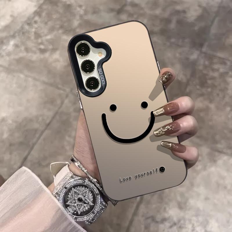 Für Samsung Galaxy S25 S24 S23 Ultra S22 Plus S21 FE Hülle Farbe Silber Lachende Wangen Abdeckung Für A56 A55 A54 A53 A36 A25 A24 Funda
