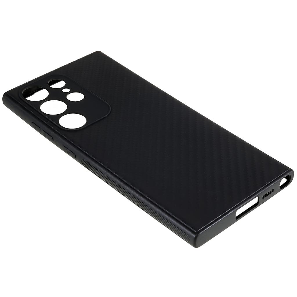 Carbon Fiber Case for Samsung Galaxy S23 Ultra,Anti-Fingerprint Soft TPU Protective Phone Cover