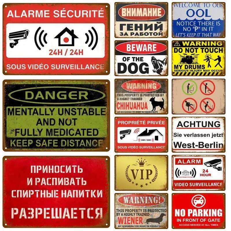 Retro Warning Danger Vintage Tin Sign Poster Metal Plate For Garage Home Man Cave Wall Decor Art Pubs Plaque Caution 26T0104 26T0104