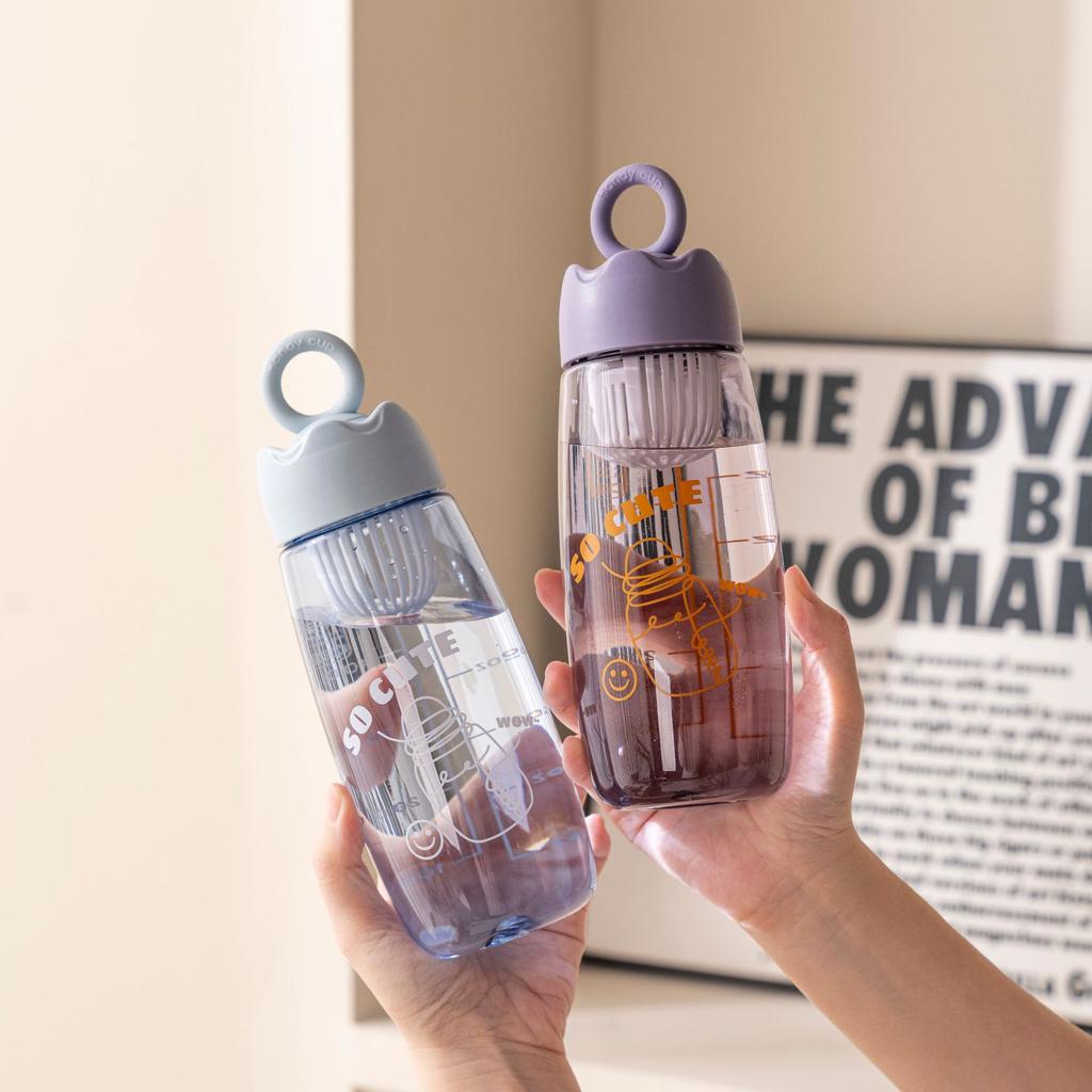 490/590ML Outdoor Water Bottle with Straw Sports Bottles Leak Proof Eco-friendly Children School With Lid Hiking Camping Bottle