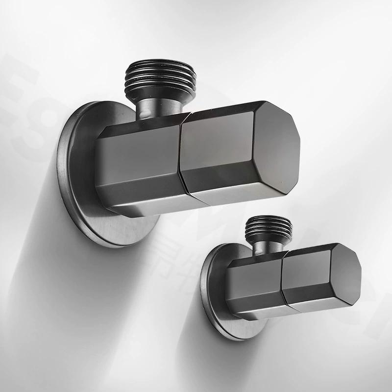 Gray Brass Angle Valve Water Control Valve Gold Corner Valve Brass Bathroom Tap Water Valve 1/2*1/2 Brass Black Angle valves