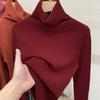 Women's Turtleneck Sweater Autumn Winter Long Sleeve Slim Fit Knitted Base Layer Fashionable Warm Top