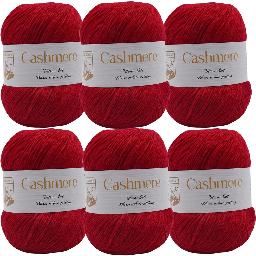 6pcs Cashmere Yarn Set, Ultra-Soft Polyester Blend, 300g/10.58oz Total, for DIY Crochet & Knitting, Warm Hand-Woven Crafts