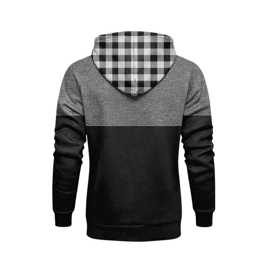 Męska bluza z kapturem na co dzień z kieszenią i ściągaczem Luźny krój Bluza z nadrukiem