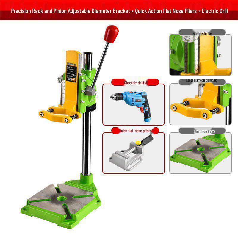 Industrial Grade Handheld Drill Press Stand: Multifunctional High-Precision Workbench for Electric Drills.