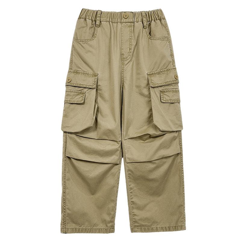 Boy's Straight Leg Pants Children Trousers Spring Wear Casual Pockets Pants