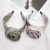 Lystrfac Mode Einfarbig Großer Knoten Satin Turban Breites Stirnband für Damen Damen Bandanas Weibliches Haarband Haarschmuck