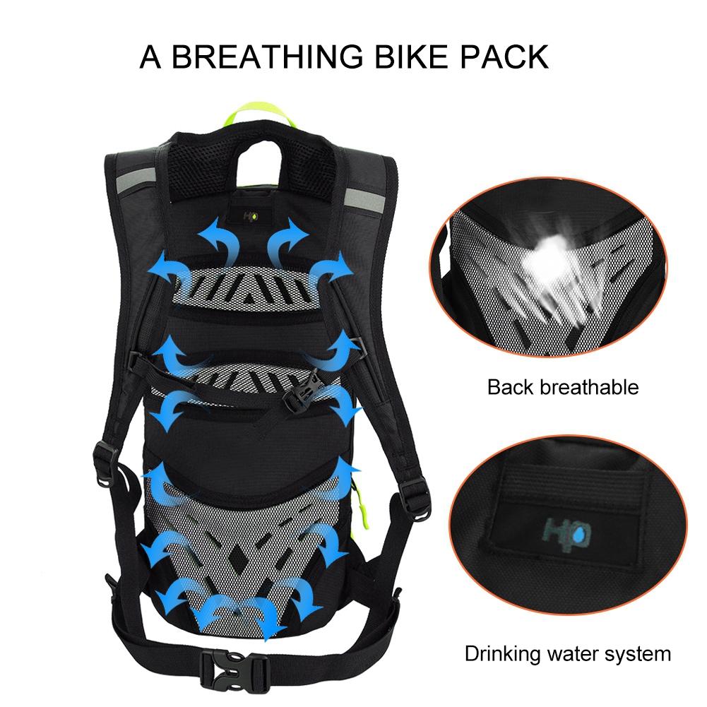 HWJIANFENG Cycling Backpack Bicycle Water Bag Mountain Bike Pouch for Climbing Hiking Green