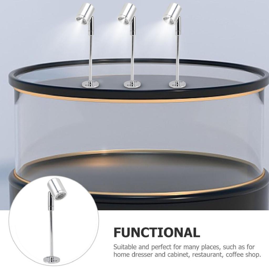 LED Spotlight Jewelry Showcases Display Lighting Fixture Standing Up Cabinet Spotlight Light for Indoor Display Cabinet Accent Electroplated Aluminum