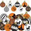 24Pcs 4cm/1.57 Inches Halloween Tree Decorations Decorative Hanging Ornaments Plastic Hanging Balls Bat Net Halloween Tree Decorations Small