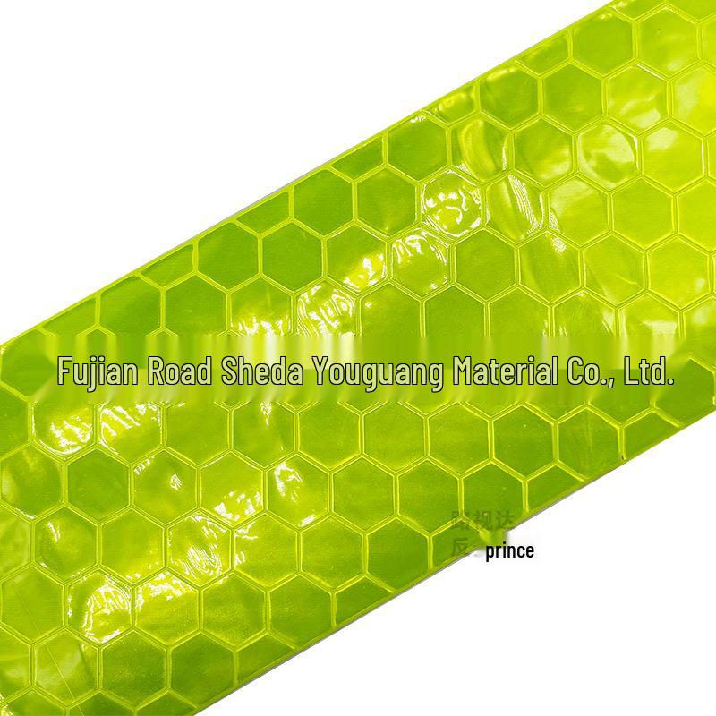 10CM Fluorescent Green Reflective Safety Sticker for Road Warning and Anti-collision.