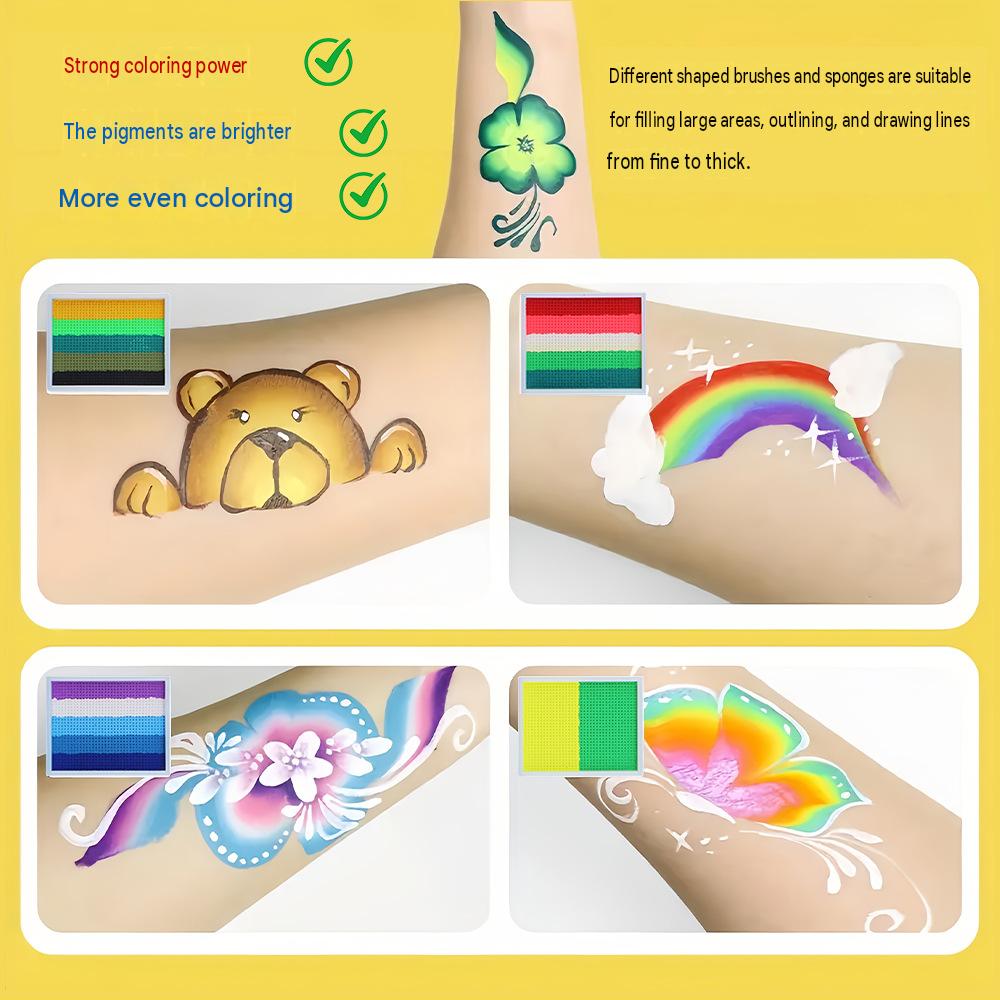 Face Paint Kit 12 Colors Water-Based Non-Toxic Washable Easter Face Paint Palette for Kids Party Halloween Cosplay