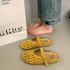 Retro niche design versatile Birkenstock slippers women's single shoes 2025 new stepping on shit soft sole hollow bag head sandals