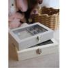 Velvet Divided Jewelry Storage Box with Clear Lid