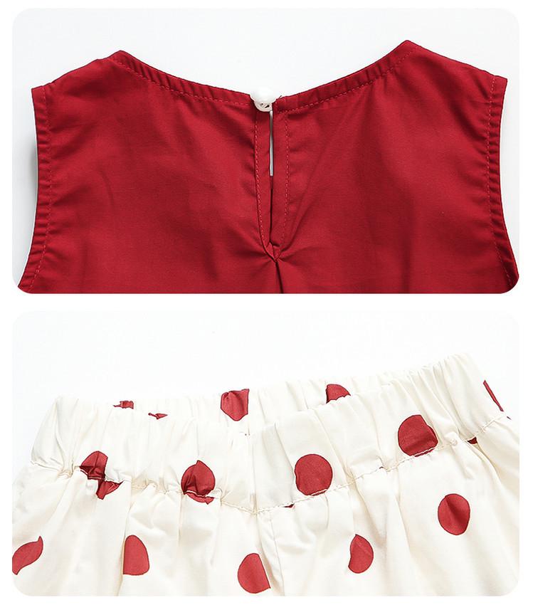Girls' Summer 3D Mushroom Sleeveless Vest & Polka Dot Wide-Leg Pants Set