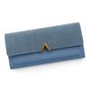 Ladies Pu Wallet Long Style Card Organizer With Snap Button For Daily Carry