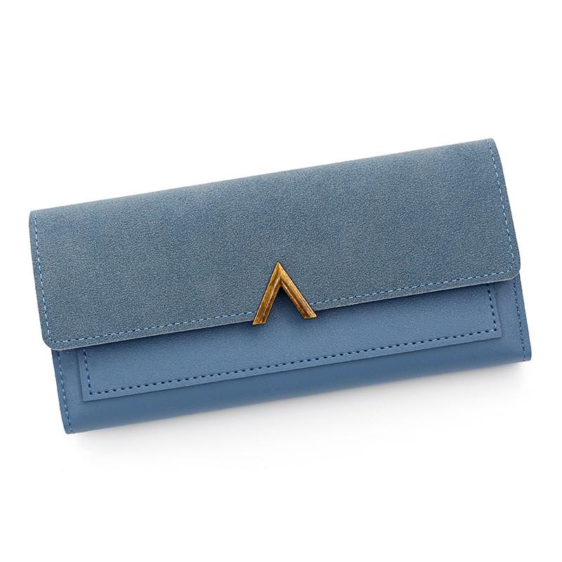 Ladies Pu Wallet Long Style Card Organizer With Snap Button For Daily Carry