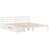 VidaXL Cadre de lit avec tiroirs blanc 200x200 cm bois massif de pin, sommier, cadre de lit double, cadre de lit en bois 3301549