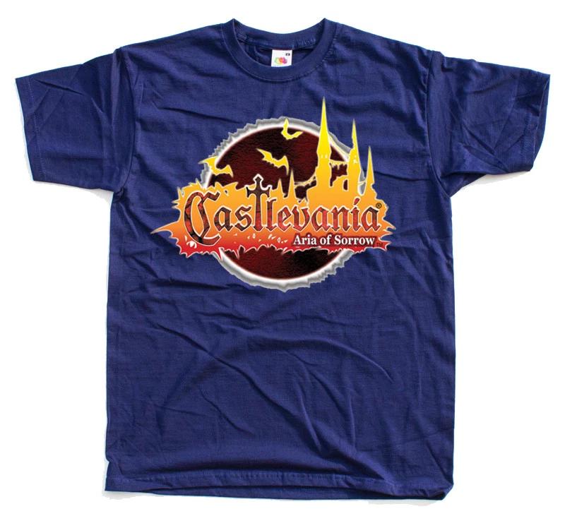 Castlevania Aria of Sorrow logo T shirt NAVY all size S-5XL