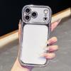 KEYSION Plating Transparent Wavy Rhinestone Phone Case for iPhone 13 14 15 16 17 Pro Max Air 16 Plus Lens Protector Shockproof Cover