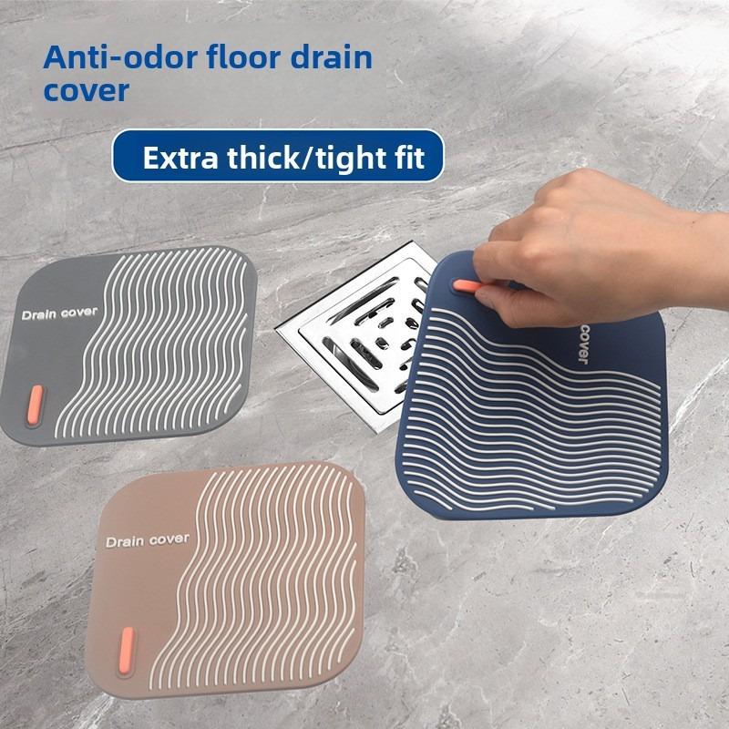 Quadratische Linien Bodenablaufabdeckung, Geruchsstopp-Pad, Badezimmer, Toilette, Badezimmer, Haarfilter, Küche, Insektensicheres Silikon Abwasserrohr