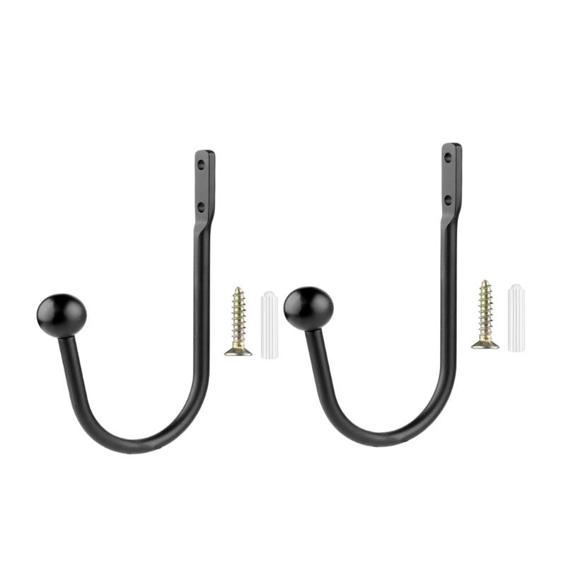 2/4Pieces Black Aluminum Alloy Curtain Holdbacks Designs for Stylish Window Treatments In Living Room and Bedroom