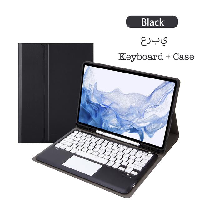 Portable Detachable Touch Wireless Bluetooth TPU Keyboard Case For Samsung Tab S8 Plus / S7 FE 12.4 Inch Tablet Protective Cover