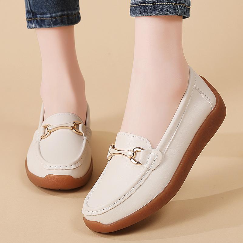 Women Black Moccasins Driving Shoes Flats Casual Nurse Loafers Khaki Minimalist Maternity Office Shoes Large Size