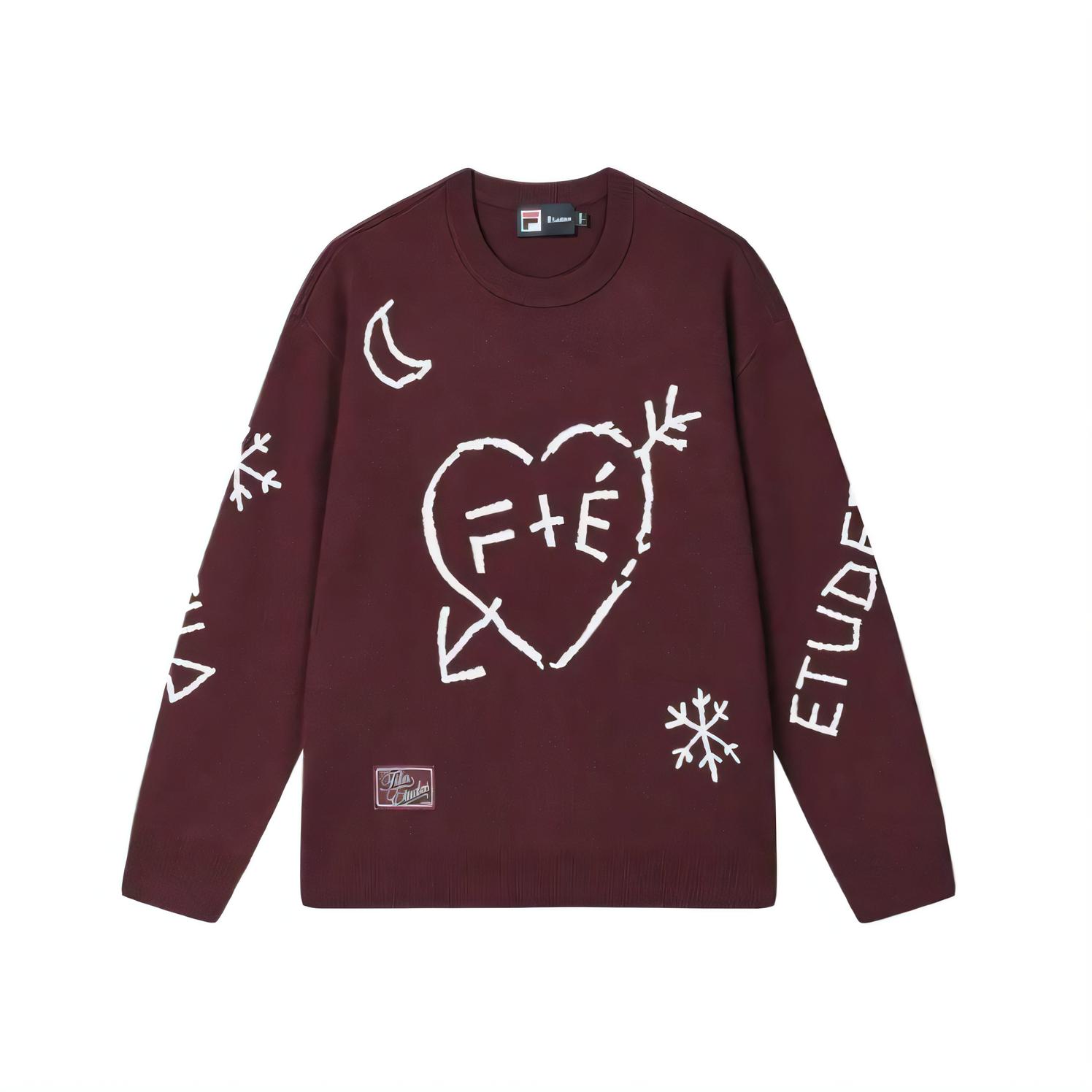

New FILA x Études Sweatshirt Unisex Songwei Burgundy F11U516401F-WI 185/104A/XXL