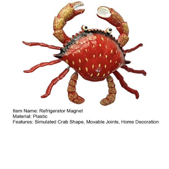 Yousheng Simulated Crab Refrigerator Magnet Movable Joints Realistic Home Office Kitchen Locker Fridge Magnetic 3D Crab Decoration Ornament