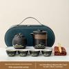 Portable Ceramic Tea Set: One Pot, Four Cups - Ideal for Camping and Solo Quick-Brew
