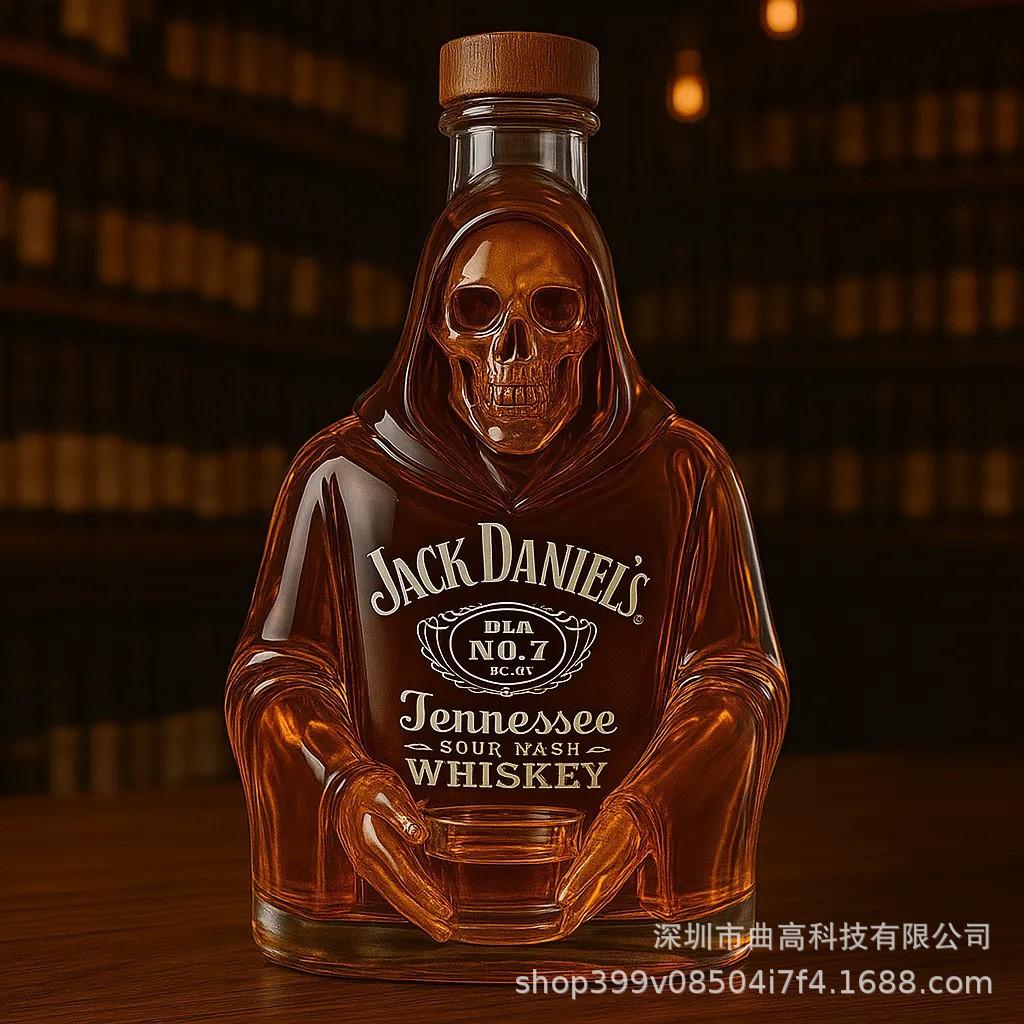 Funny French Bulldog Whiskey Bottle, Humor Novelty Decanter, Creative Gift, 250ml Clear Glass