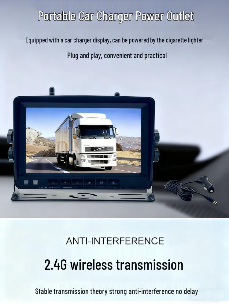 7-inch HD Solar Wireless Magnetic Reversing Camera for RVs and Trucks