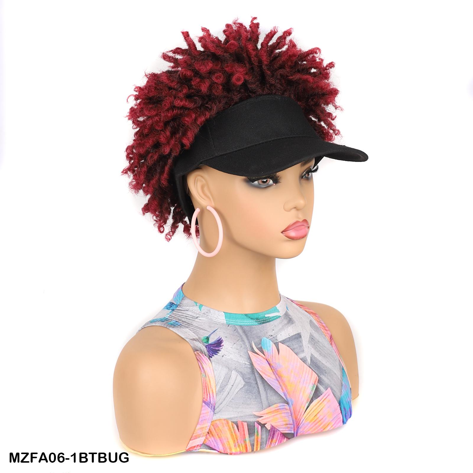 

Hat Wigs Black Baseball Cap with Short Afro Kinky Hair Attached - Synthetic Hair Afro Puff Kinky Curly Hair Wig For Women