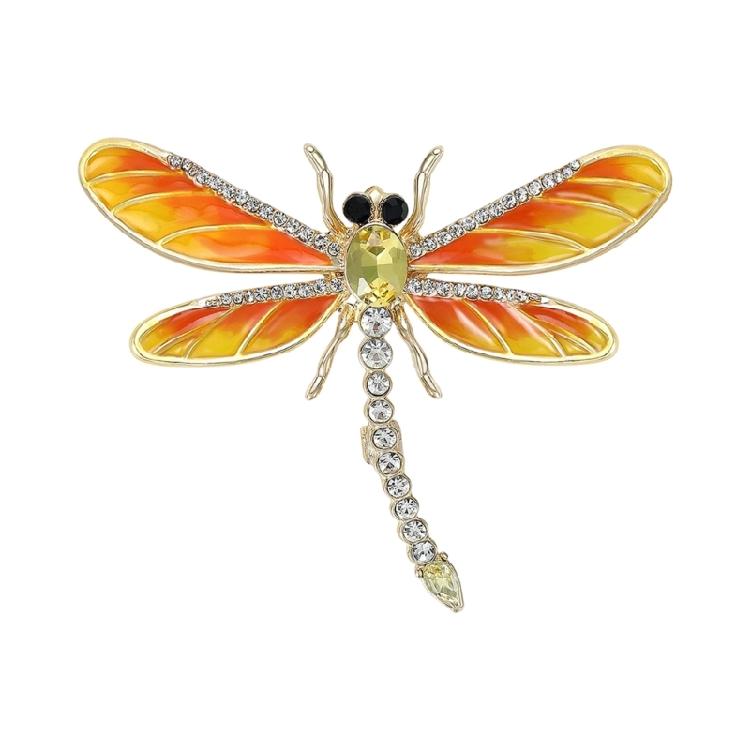 

Fashionable Sophisticated Dragonflies Brooch Versatile Jewelry Accessory Portable for Apparel and Headwear Daily Use жёлтый