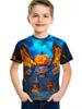 Halloween Boy's T-Shirt Pumpkin Pattern Summer Short Sleeve Loose Fashion 3D Print Children Top Holiday 3-10y Gift Party T-Shirt