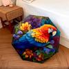 Flower Bird  Pattern, Automatic Folding Umbrella, Portable and Foldable Design, 8 Ribs, a Christmas or Birthday Gift.
