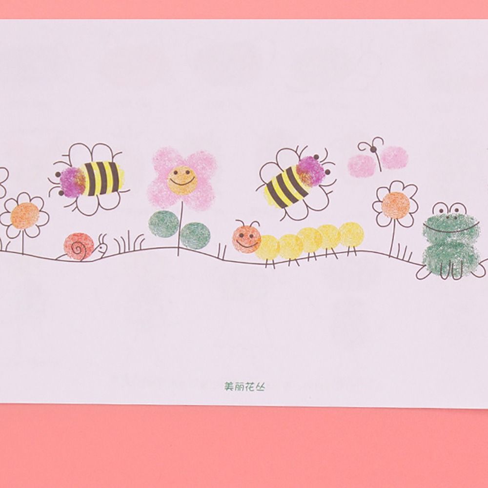 6/12/24 Color Finger Painting Album Drawing Coloring Books Finger Painting Ink Pad Kids Student