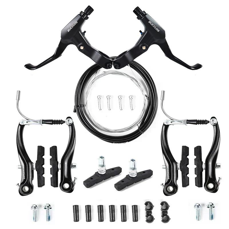 BUCKLOS Bicycle V Brakes Set Aluminum Alloy Road Mountain Bike V Brake Kit Bicycle Brake Lever Bike Brakes Caliper Cable