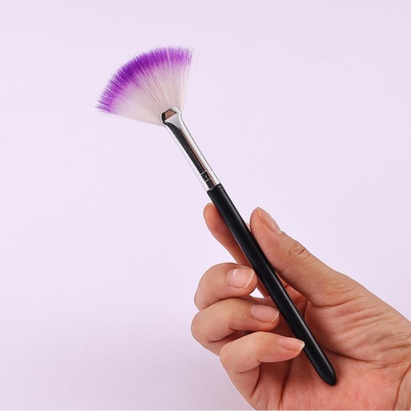 Cheap Purple SemiCircular Makeup Brush Soft Persian Hair Highlight Foundation Brush Joom