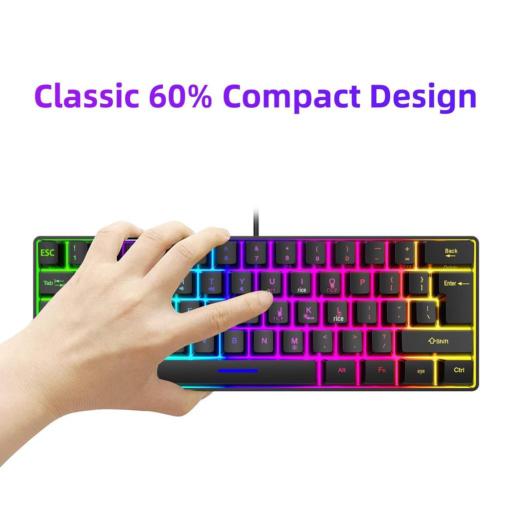 Mekanik Hissiyatlı 61 Tuşlu RGB Kablolu Oyuncu Klavyesi